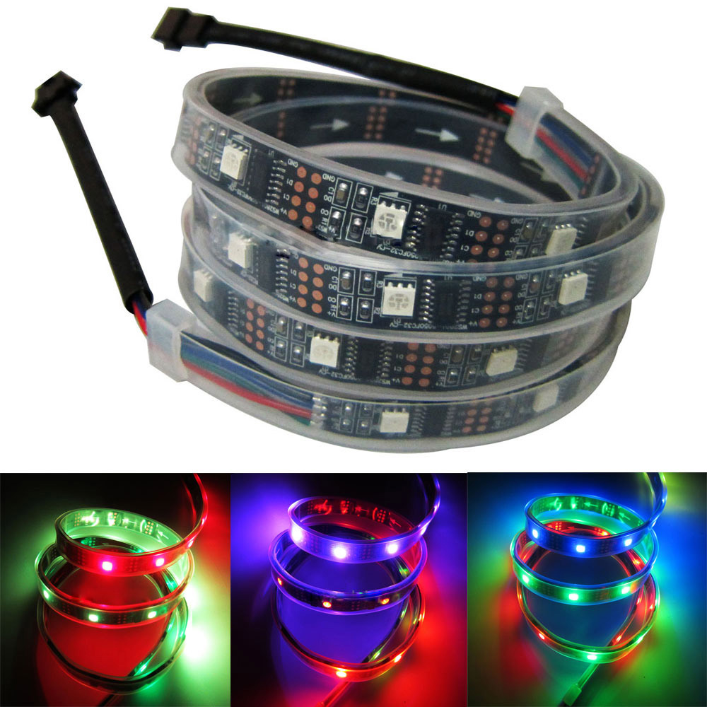 WS2801 DC5V Series Flexible LED Strip Lights, Programmable Pixel Full Color Chasing, Outdoor Waterproof IP67, 160LEDs 16.4ft Per Reel By Sale